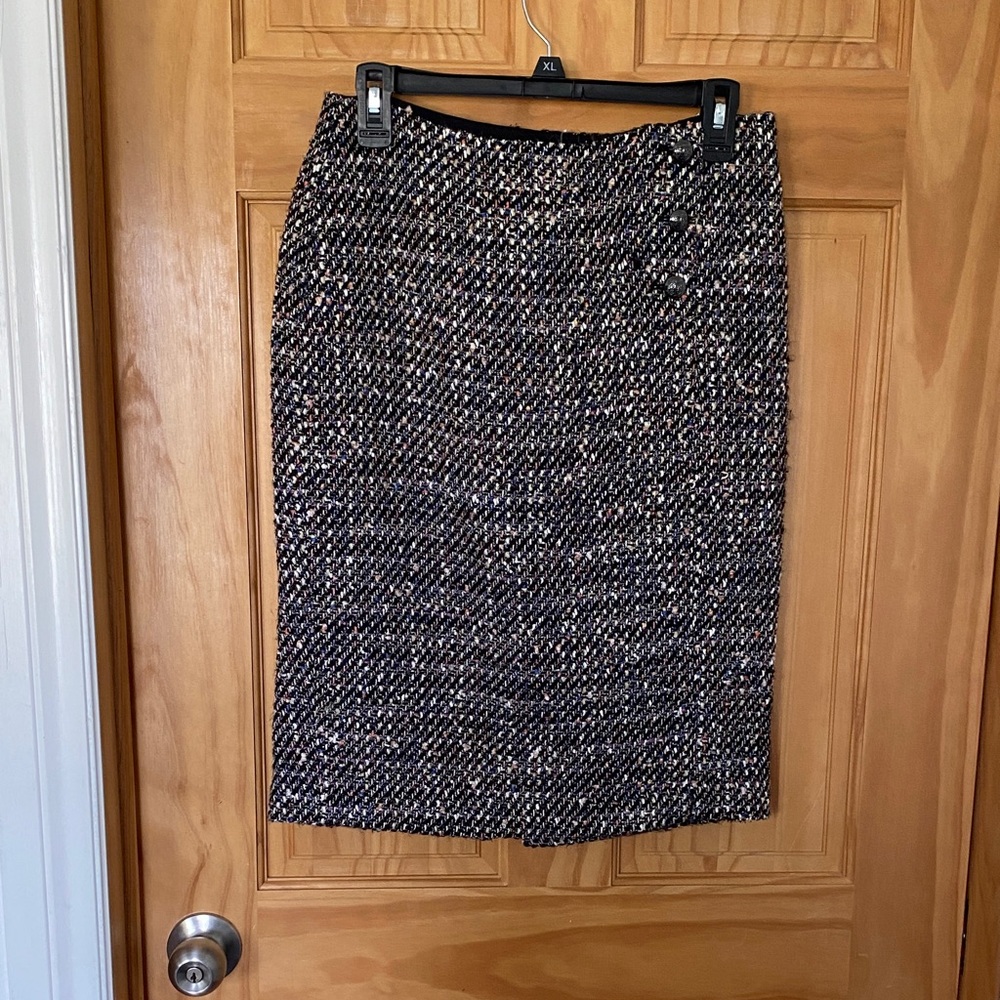 Talbots Black and White Tweed Pencil Skirt
